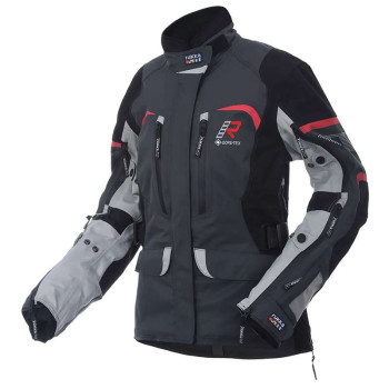 Veste moto femme Rukka RIMORINA GRIS/ROUGE