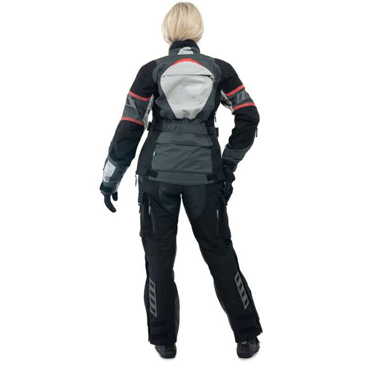 Veste moto femme Rukka RIMORINA GRIS/ROUGE