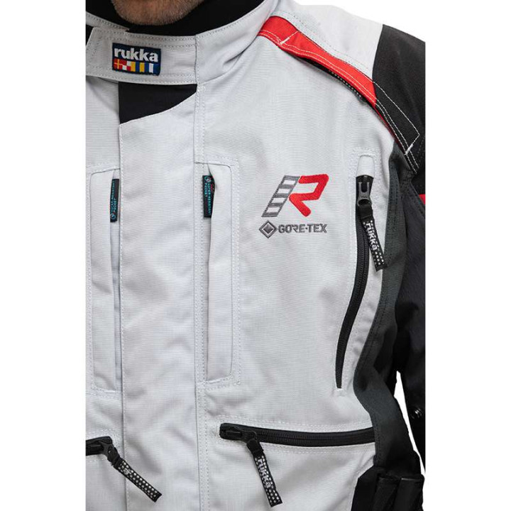 Veste moto Rukka MADAGASCA-R GRIS/NOIR/ROUGE