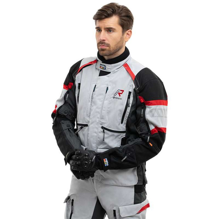 Veste moto Rukka MADAGASCA-R GRIS/NOIR/ROUGE