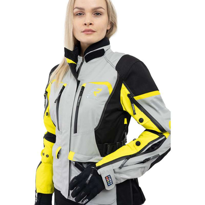 Veste moto femme Rukka RIMORINA GRIS/JAUNE