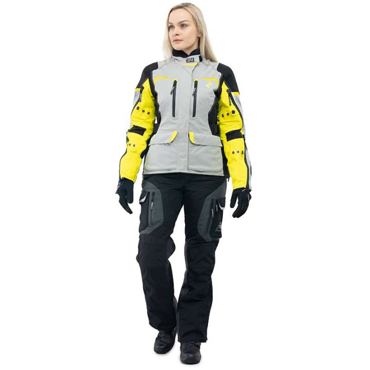 Veste moto femme Rukka RIMORINA GRIS/JAUNE