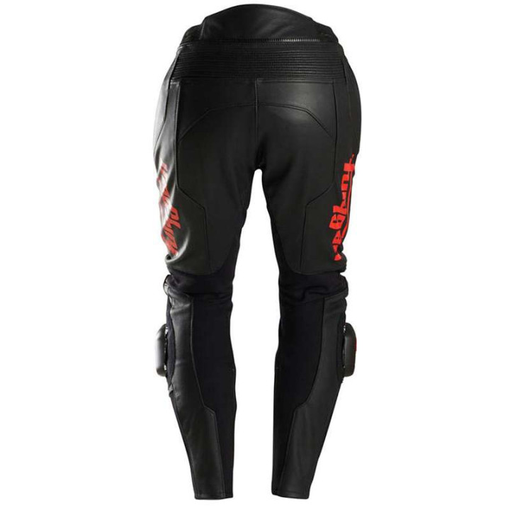 Pantalon moto cuir Furygan DRACK Noir/Rouge