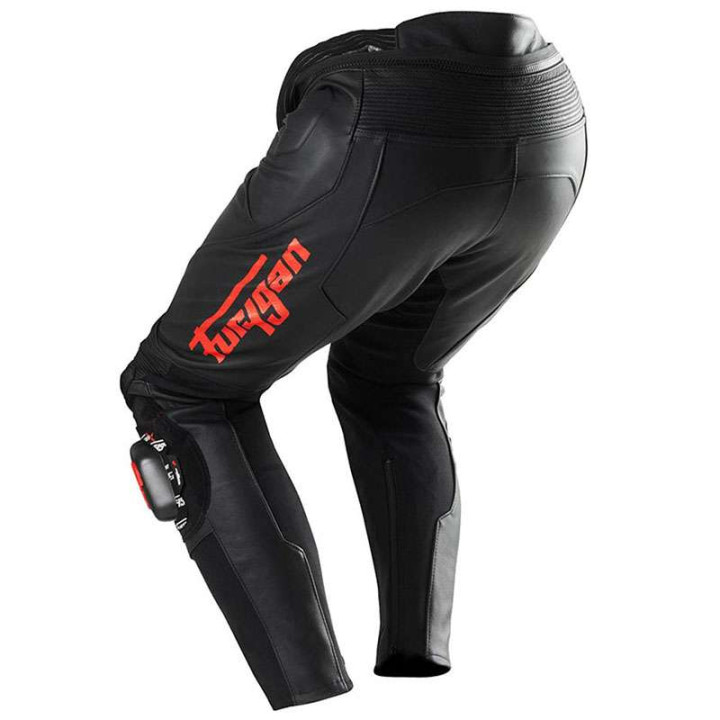 Pantalon moto cuir Furygan DRACK Noir/Rouge