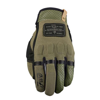 Gants moto été Five SCRAMBLER Kaki/Noir