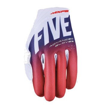 Gants moto cross Five MXF2 EVO Bleu/Blanc/Rouge