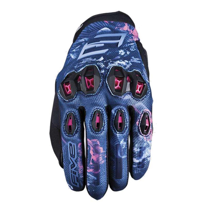 Gants moto d'été femme Five STUNT EVO 2 Flower Pink