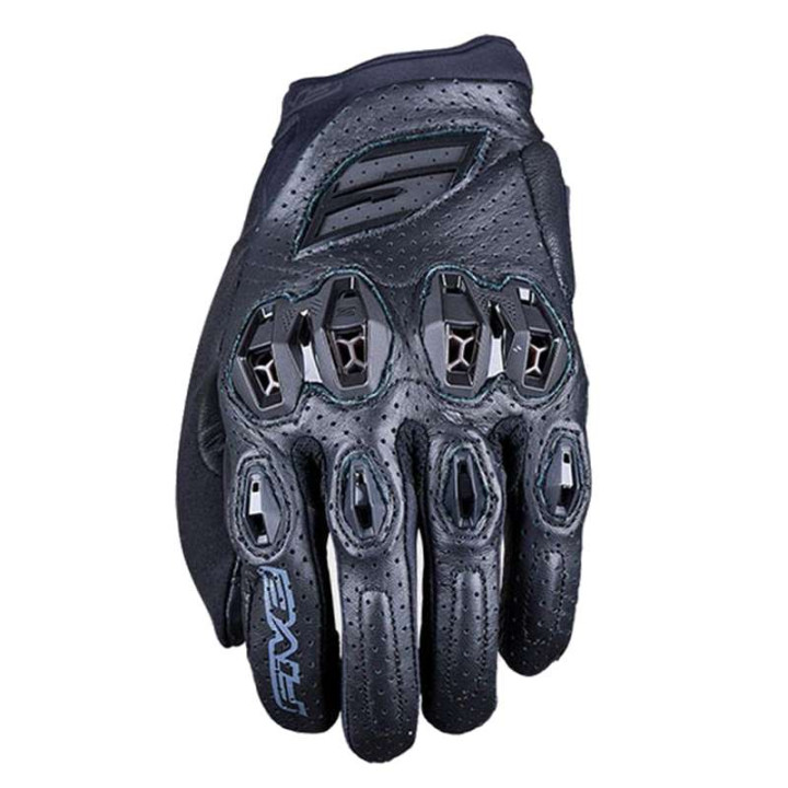 Five STUNT EVO 2 LEATHER Summer Motorcycle Gloves Black