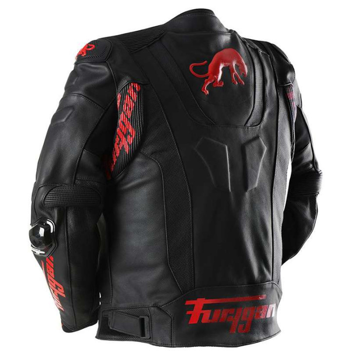 Leather motorcycle jacket Furygan RAPTOR EVO 3 Black/Red