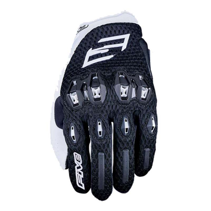 Gants moto d'été femme Five STUNT EVO 2 AIRFLOW Noir/Blanc