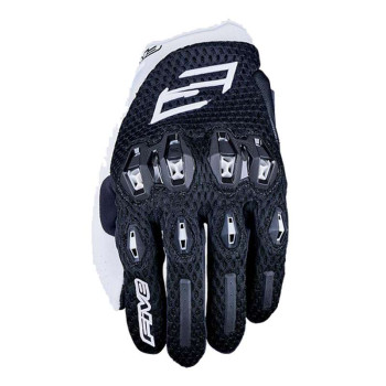 Gants moto d'été femme Five STUNT EVO 2 AIRFLOW Noir/Blanc