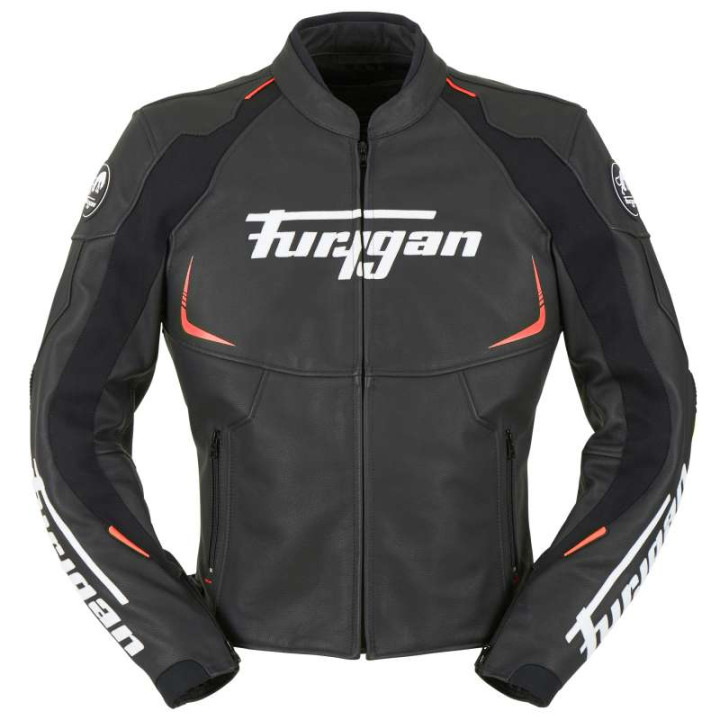 Leather motorcycle jacket Furygan SPECTRUM Black/Red Size S