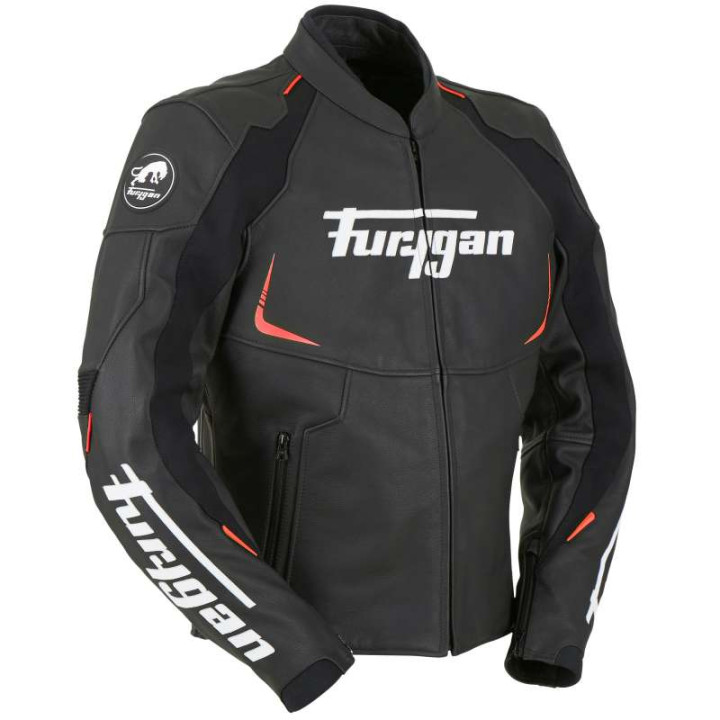 Leather motorcycle jacket Furygan SPECTRUM Black/Red Size S