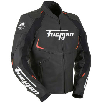 Blouson moto cuir Furygan SPECTRUM Noir/Rouge Taille S