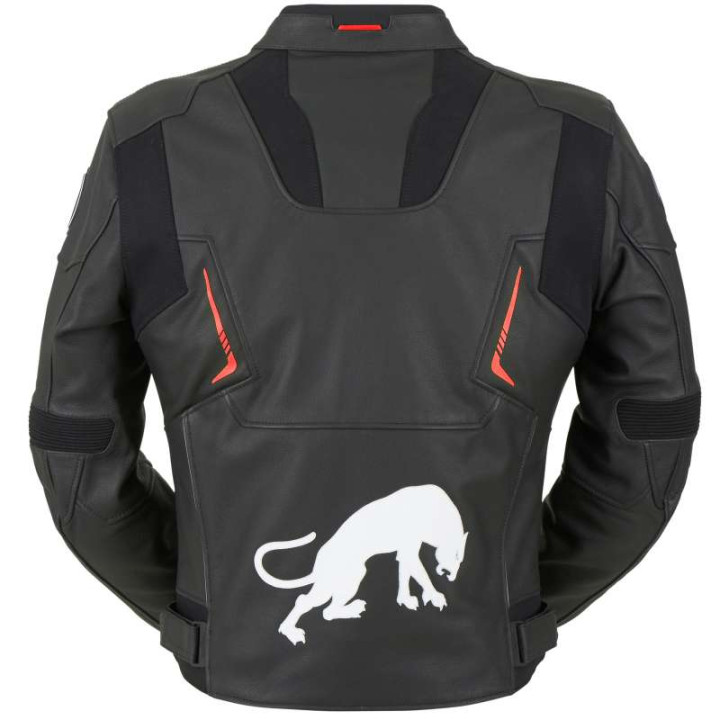 Leather motorcycle jacket Furygan SPECTRUM Black/Red Size S