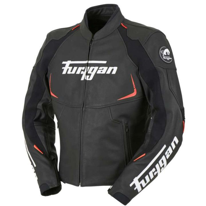 Leather motorcycle jacket Furygan SPECTRUM Black/Red Size S