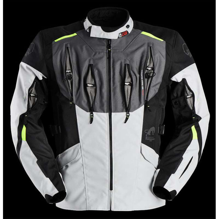 Blouson moto Furygan BROOKS Anthracite/Pearl/Noir/Fluo