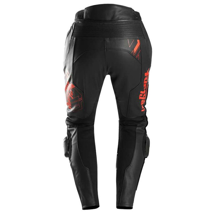 Pantalon moto cuir Furygan DRACK Noir/Rouge/Rouge