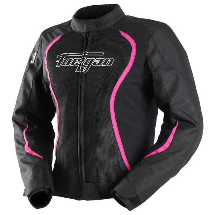Blouson moto d'été femme Furygan ODESSA 3 en 1 VENTED Noir/Rose