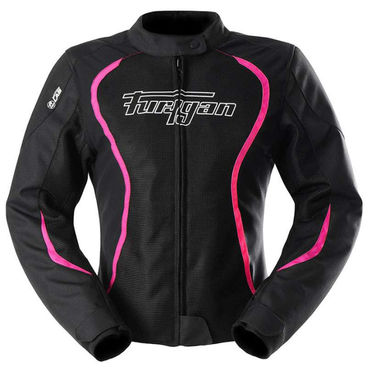 Blouson moto d'été femme Furygan ODESSA 3 en 1 VENTED Noir/Rose