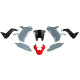 Kit plastique RTECH T7 REVOLUTION 700 TÉNÉRÉ NOIR/ROUGE/GRIS