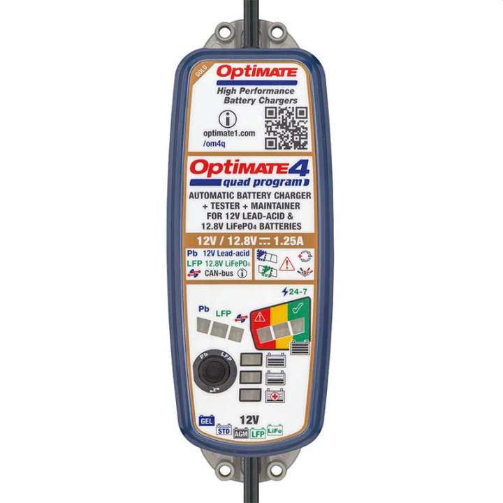 Chargeur de batterie Tecmate OPTIMATE 4 QUAD PROGRAM