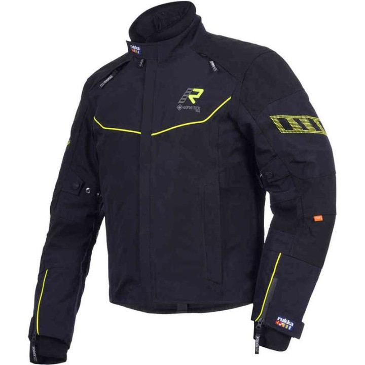 Motorcycle jacket Rukka ARMAGATE BLACK/YELLOW