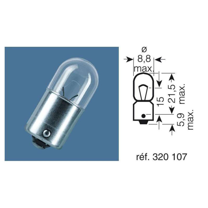 Ampoule témoin OSRAM 12V-4W BA9S