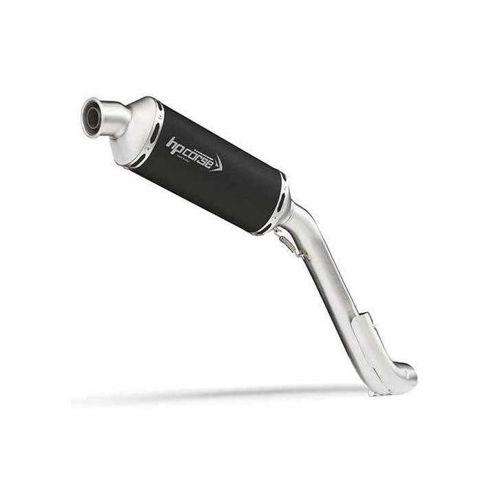 Silencieux homologué HP Corse SP-1 SHORT TITANE NOIR - passage haut- Honda XL750 Transalp