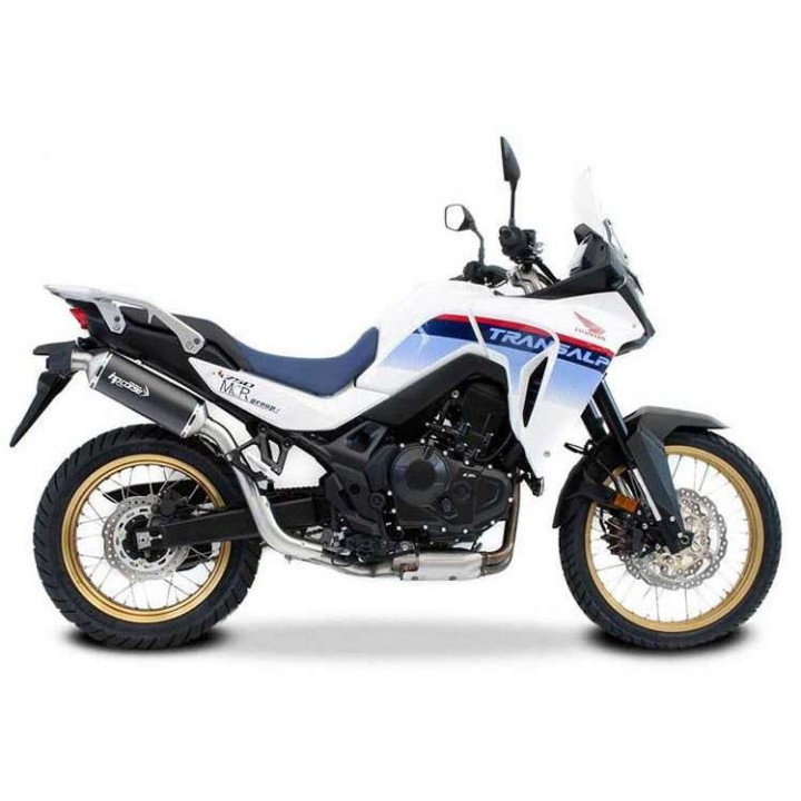 Silencieux homologué HP Corse SP-1 SHORT TITANE NOIR - passage haut- Honda XL750 Transalp