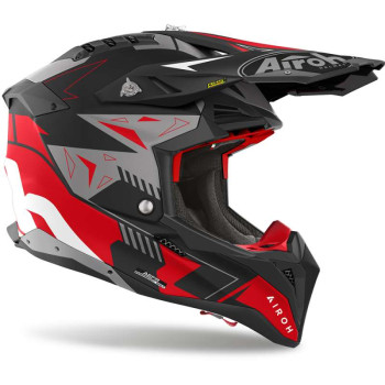 Casque moto cross Airoh AVIATOR 3 SPIN ROUGE