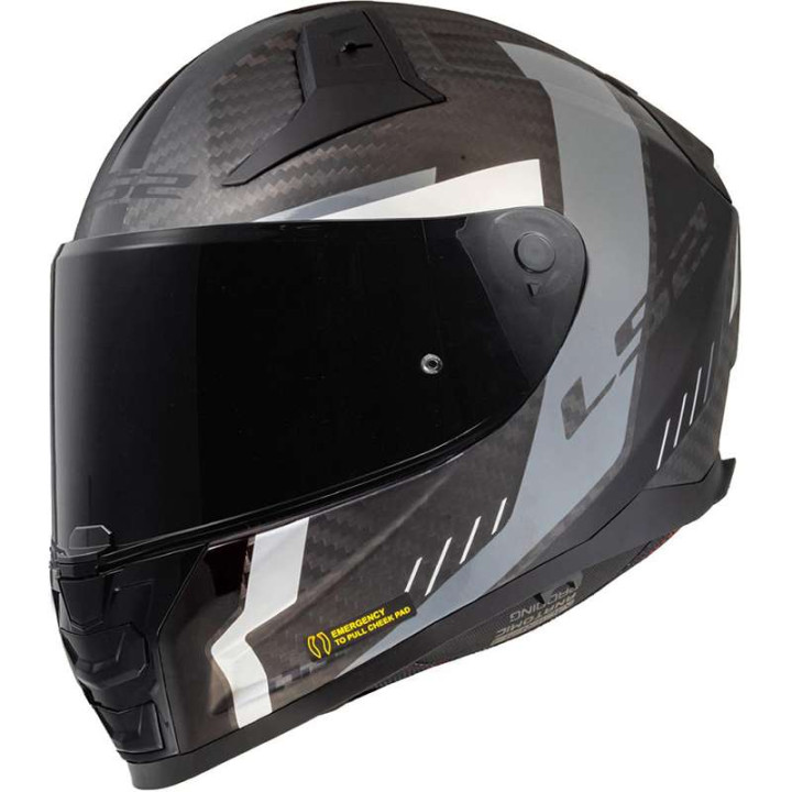 Casque moto LS2 FF811 VECTOR II CARBON GRID Noir mat/Gris 22.06