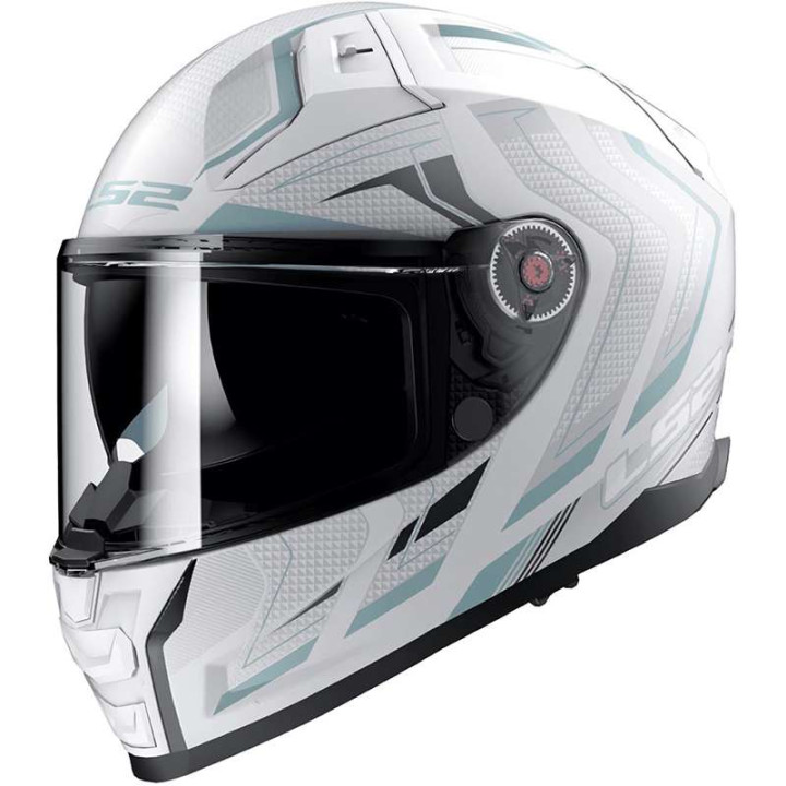 Casque moto LS2 FF811 VECTOR II ALIZER Blanc/Bleu 22.06