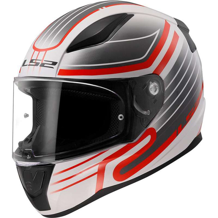 LS2 RAPID II FF353 CIRCUIT motorcycle helmet White/Grey/Red
