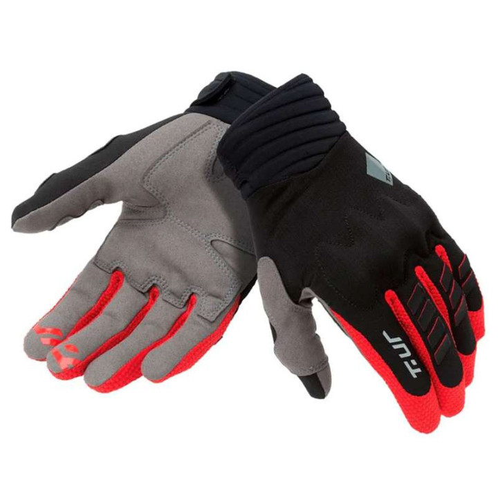 Gants moto T.UR G-SIX Noir/Rouge