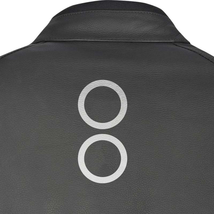 Bering RADIAL BLACK/WHITE leather motorcycle jacket