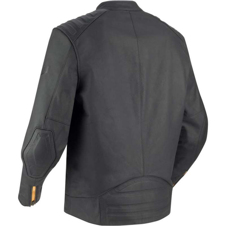 Blouson moto cuir Segura PHIL NOIR/JAUNE