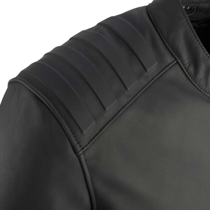 Blouson moto cuir Segura PHIL NOIR/JAUNE