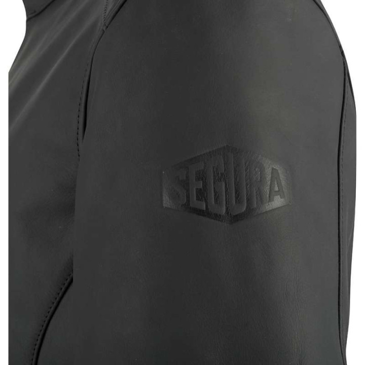 Blouson moto cuir Segura PHIL NOIR/JAUNE