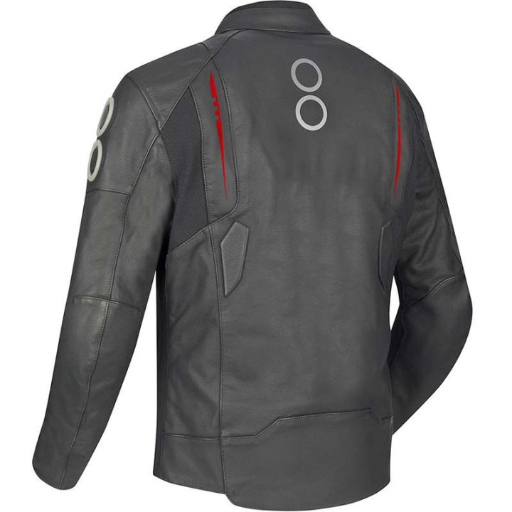 Bering RADIAL BLACK/RED leather motorcycle jacket