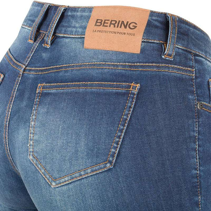 Jean moto femme Bering LADY TRUST TAPERED BLEU DELAVE