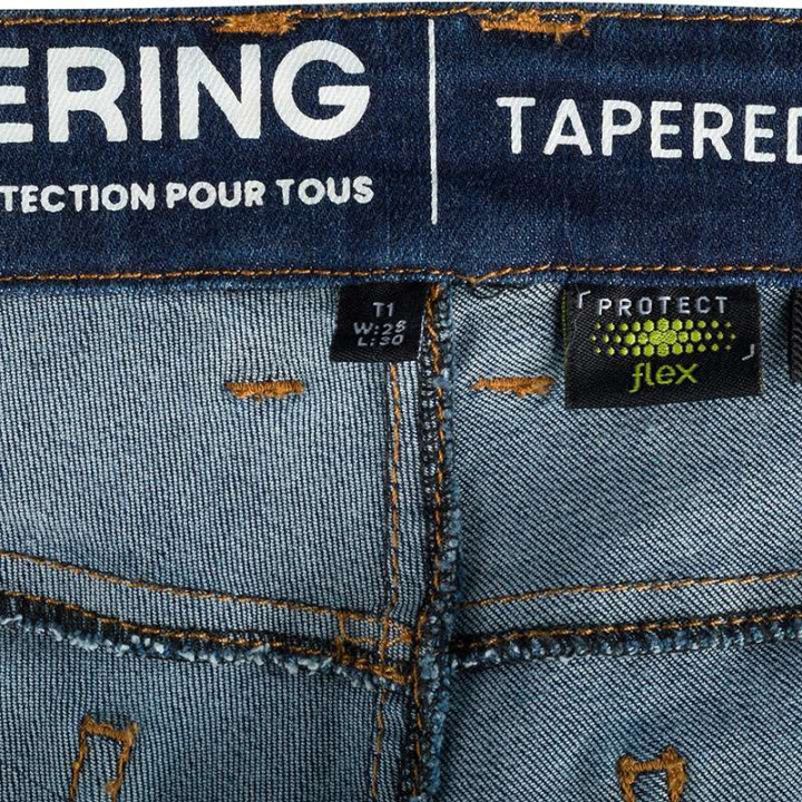 Jean moto femme Bering LADY TRUST TAPERED BLEU DELAVE