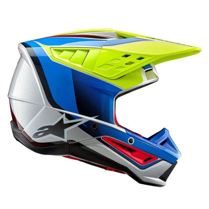 Casque moto cross Alpinestars S-M5 SAIL Yellow Fluo/Blue