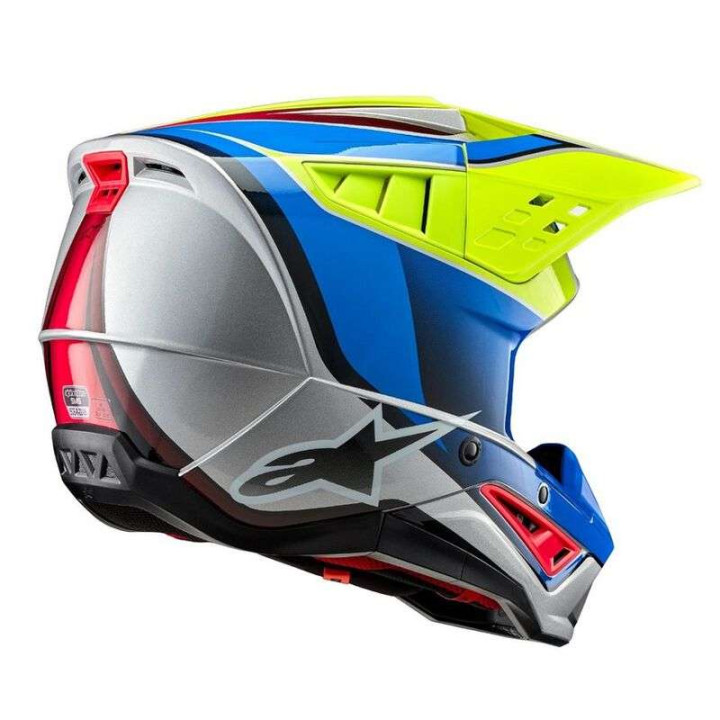 Casque moto cross Alpinestars S-M5 SAIL Yellow Fluo/Blue