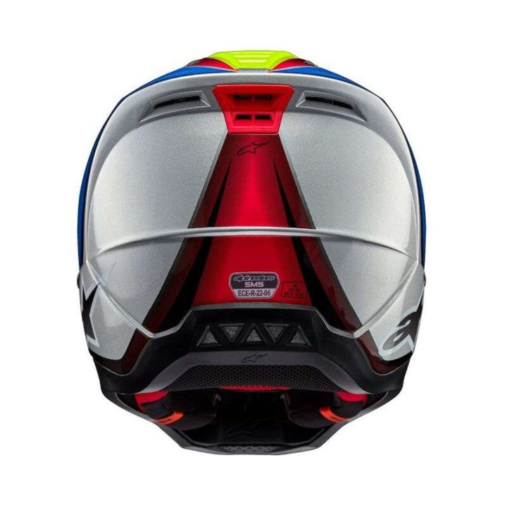 Casque moto cross Alpinestars S-M5 SAIL Yellow Fluo/Blue
