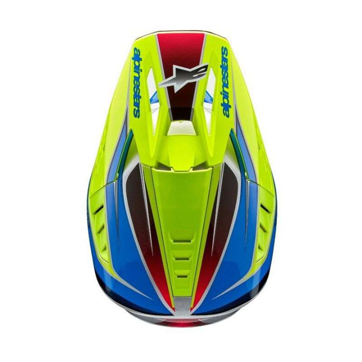 Casque moto cross Alpinestars S-M5 SAIL Yellow Fluo/Blue