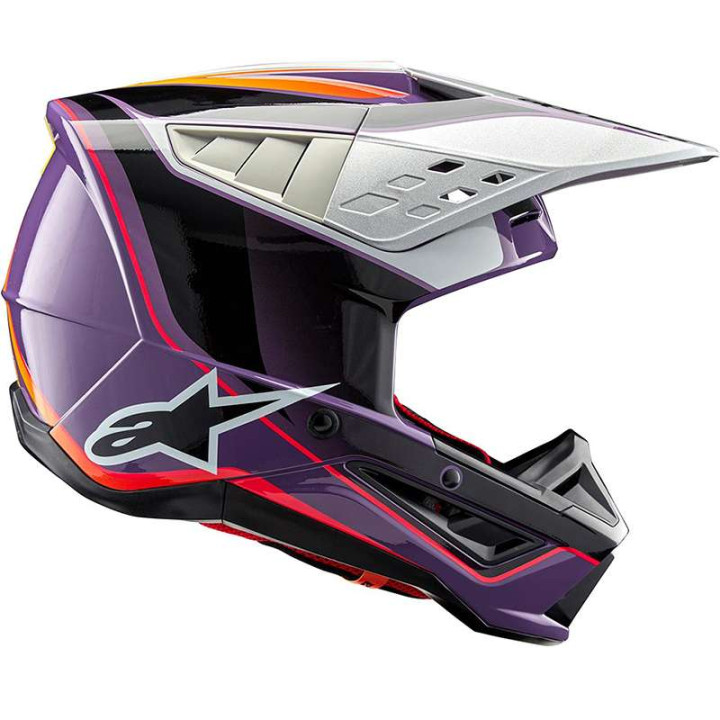 Casque moto cross Alpinestars S-M5 SAIL Violet/Black/Silver
