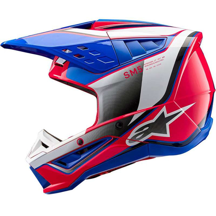 Casque moto cross Alpinestars S-M5 SAIL Blue/White/Pink