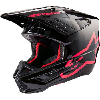 Casque moto cross Alpinestars S-M5 CORP Black/Pink