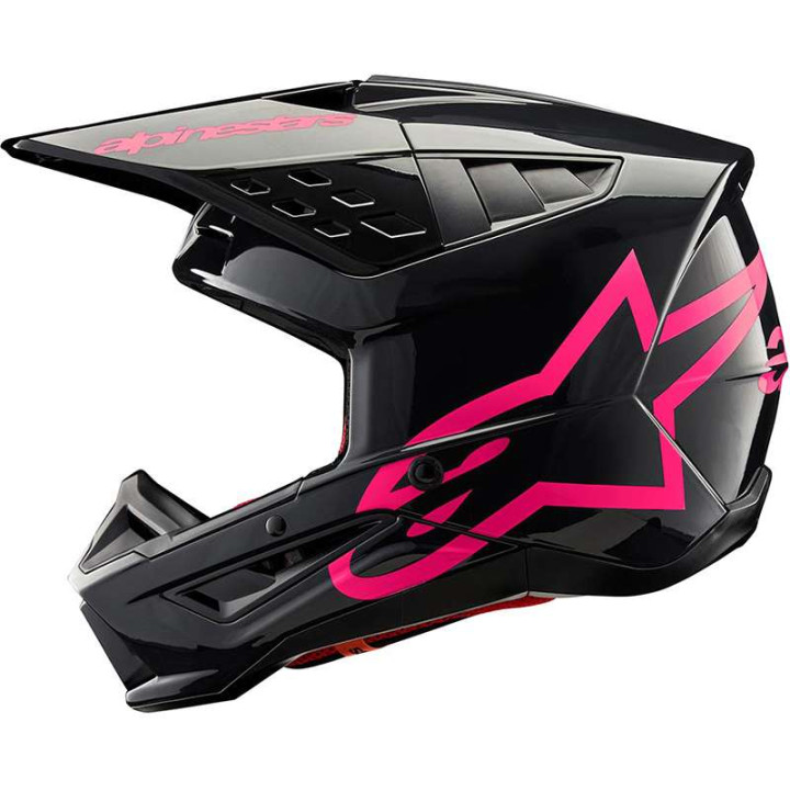 Casque moto cross Alpinestars S-M5 CORP Black/Pink
